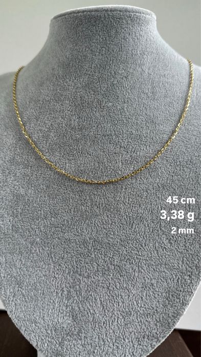 Złoty łańcuszek ankier 45 cm próby 585 Białystok