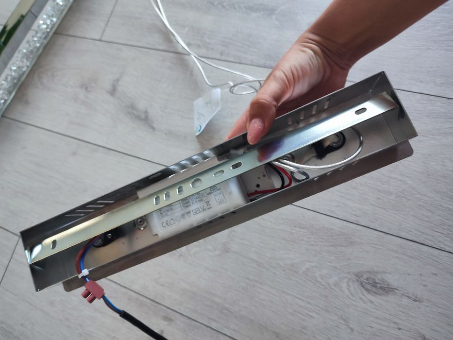 Lampa listwa LED kryształki nad stół srebrna sufitowa cardito 1 eglo