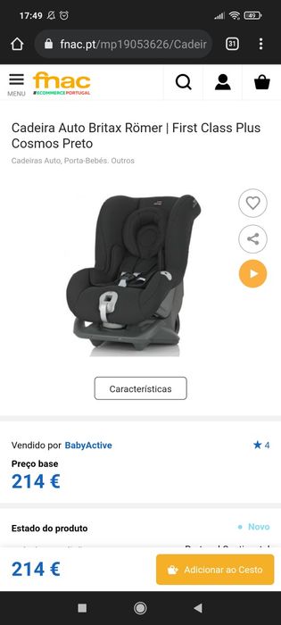 Cadeira auto Britax Römer First Class Plus