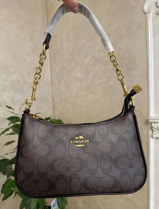 Сумка Coach Teri -женска через плечё Коуч коричнева.