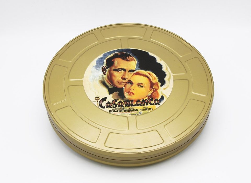Lata de Cinema FILME CASABLANCA película antiga 35mm com 28cm diametro