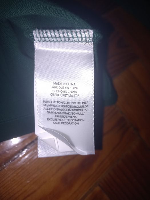 Polo Ralph Lauren verde de manga comprida (tamanho M júnior)