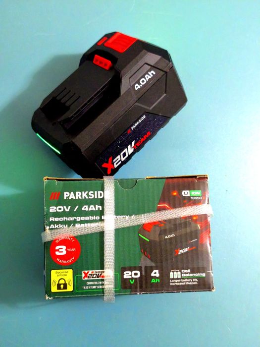 Bateria 4.0Ah + carregador 20v Parkside