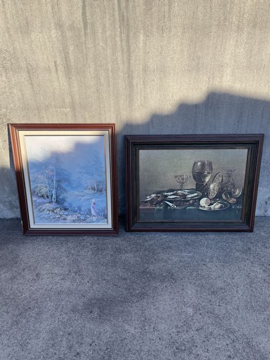 Quadros vintage com moldura em madeira