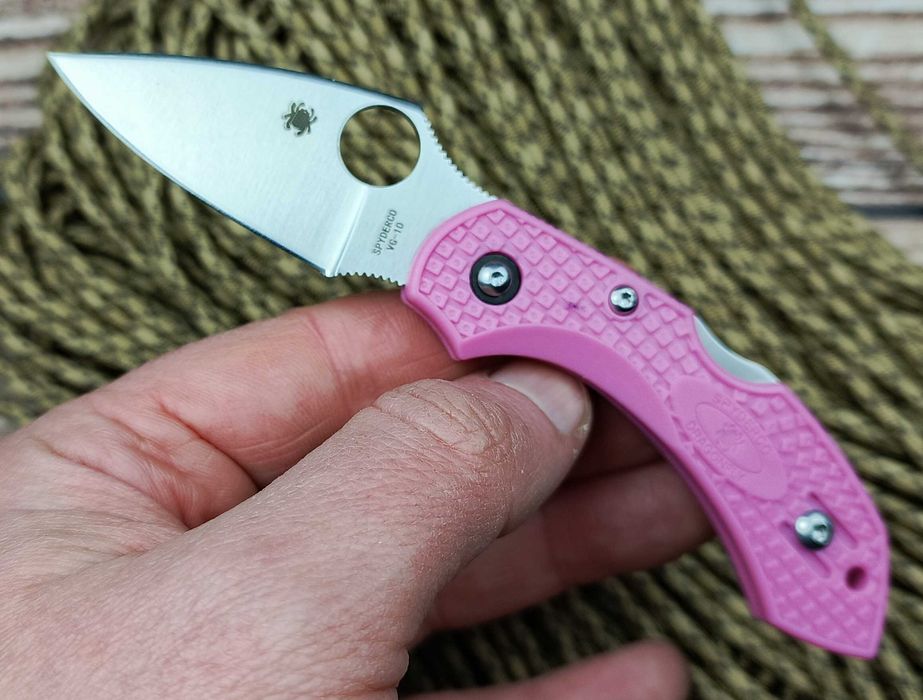Брелок EDC компактний фолдер Spyderco Dragonfly pink barbie
