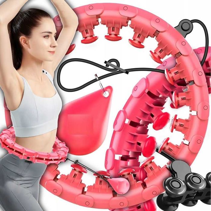 ODCHUDZAJĄCE HULA HOOP z Obciążeniem Wypustkami Hula-Hop Różowe Pink