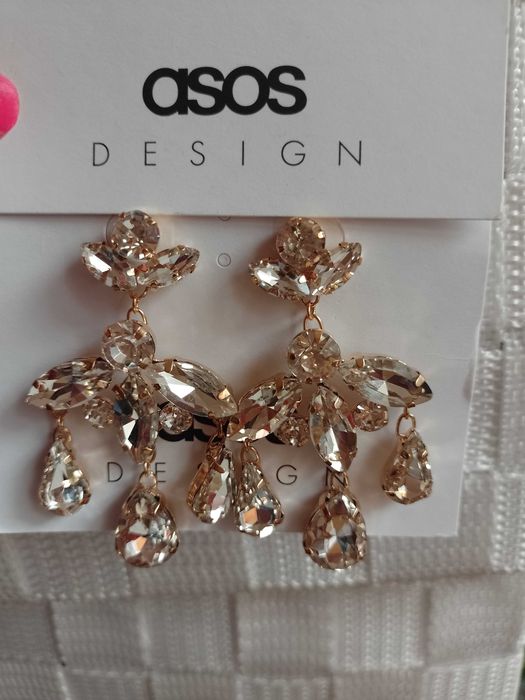 ASOS/ Wytworne, długie, Bogato zdobione kolczyki z Londynu, NOWE