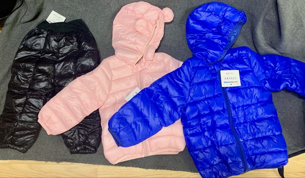 Детские курточки с ушками, штаны, новые