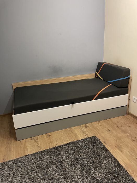 Łóżko z dwoma schowkami 90x200 +materac