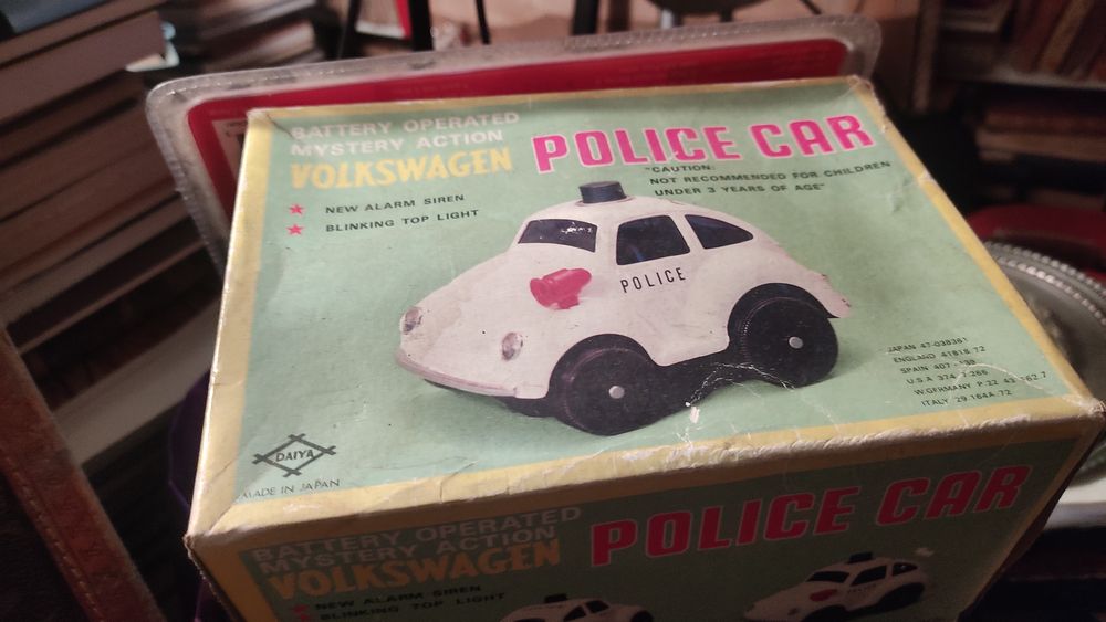 Daiya Brinquedo vintage Volkswagen Beatle carro polícia