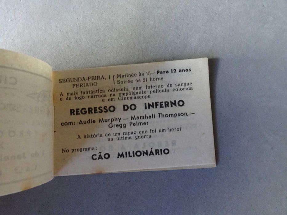 Programa Cinema Stadium Sport Algés e Dafundo Janeiro 1962