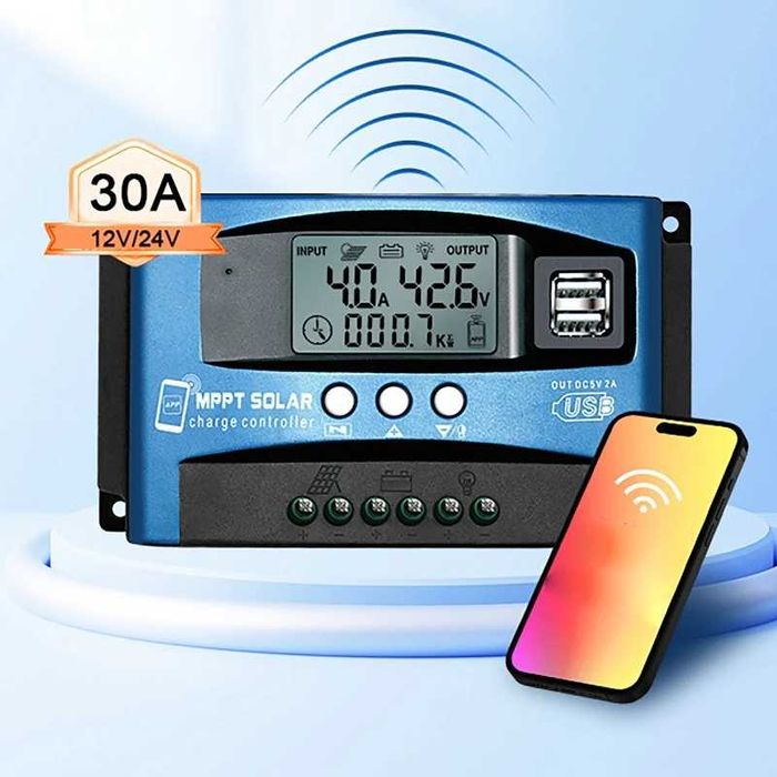 MPPT Контроллер заряда солнечный 30А  12/24/ + bluetooth app‼️