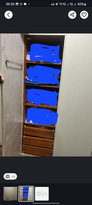 Jasnozielona,pojemna trzydrzwiowa szafa