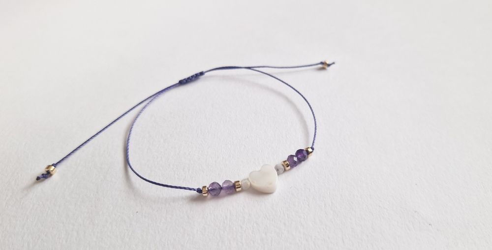 Bransoletka z sercem z kamieni naturalnych