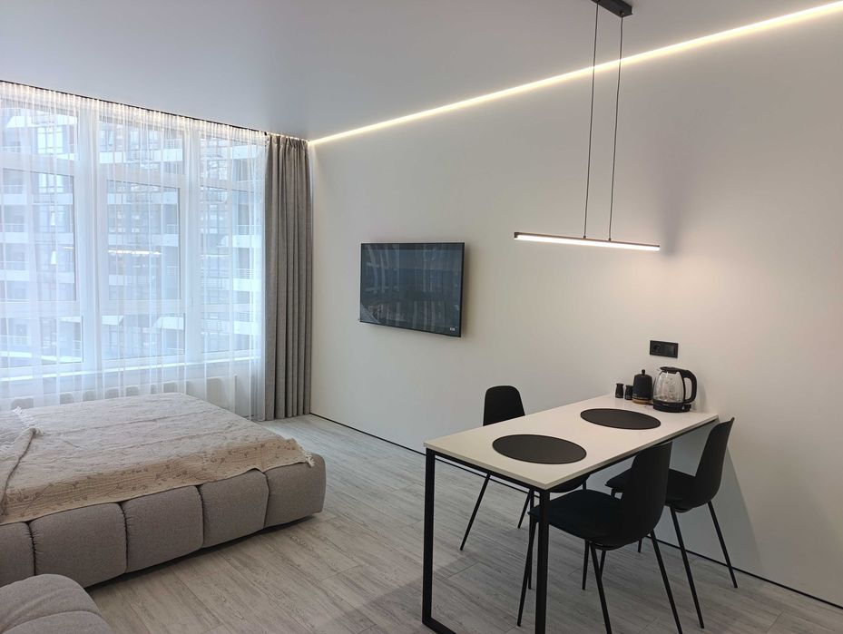 Стильная студия 30 м² с мебелью и техникой возле моря / ЖК Атмосфера. 7 этаж