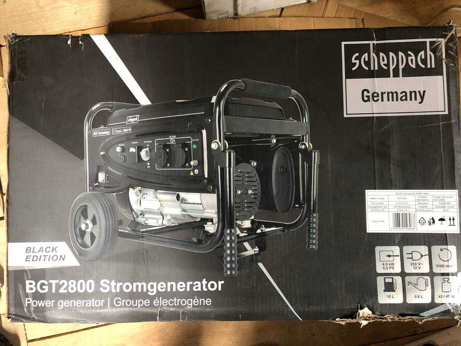 Генератор Scheppach BGT2800 – 2.8/2.5 кВт, бензиновий, 230V/12V