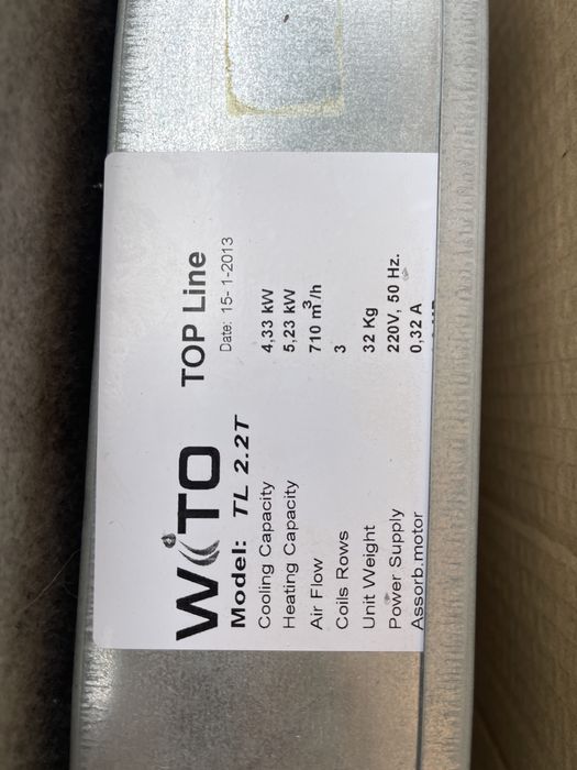 Продам потолочный фанкоил wito top line tl 2.2t