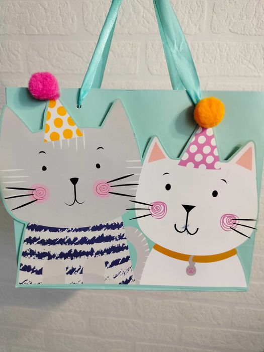 Torebka prezentowa dla dziecka kotki ozdobna 23x19x10cm