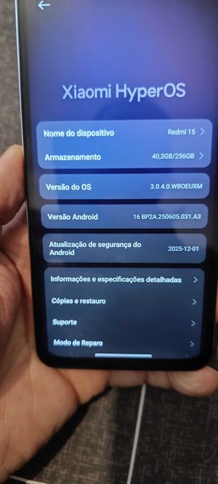 Redmi 15  256gb 1 semana de uso