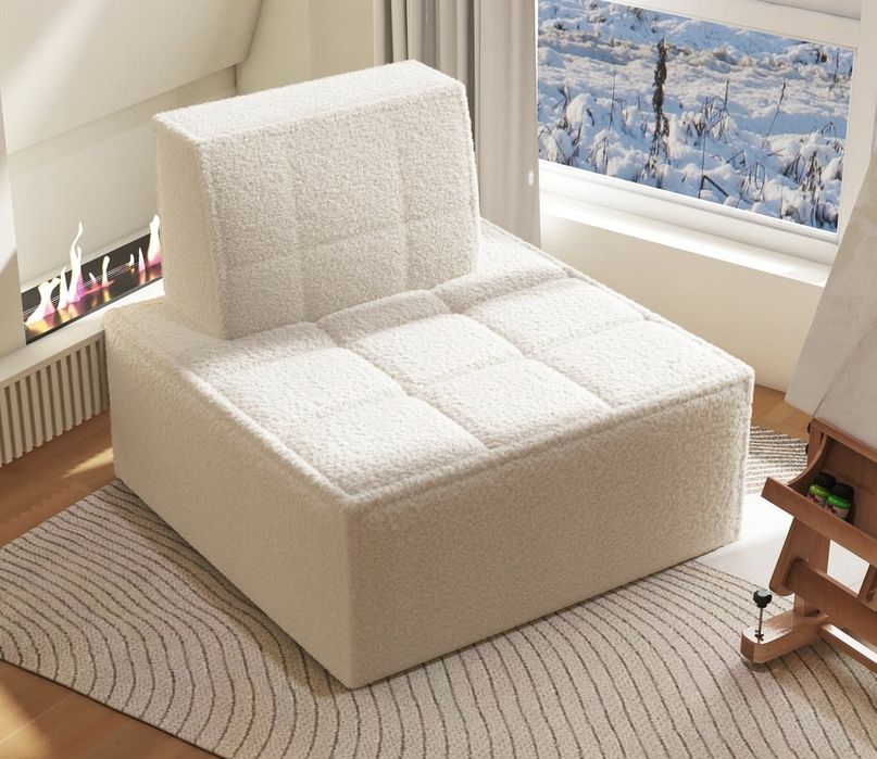 Sofa Sherpa dla dziecka fotel PurrJoys beżowy modułowy kanapa