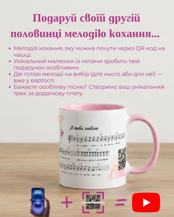 Музична чашка, ідеальний подарунок