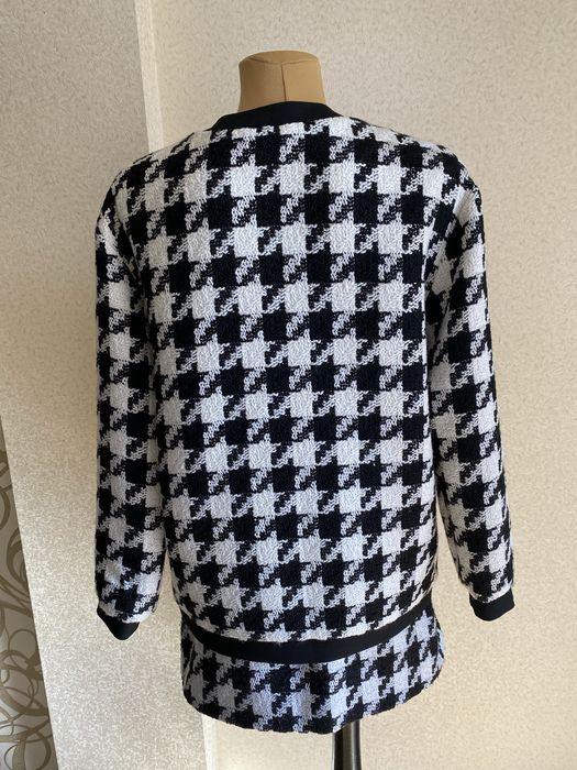 Костюм піджак+ спідниця візерунок гусяча лапка