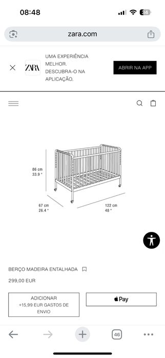 Berço Zara Home + colchão