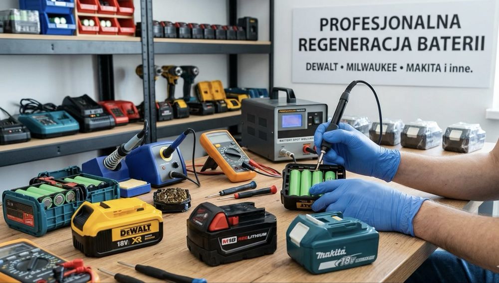 Naprawa Baterii Regeneracja: Makita Milwaukee DeWalt
