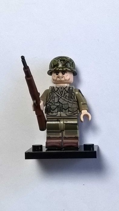 Figurka żołnierza amerykańskiego 4 strony nadruk WW2 komp. z Lego