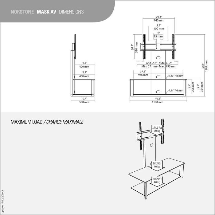 Móvel de TV e multimédia NORSTONE Mask