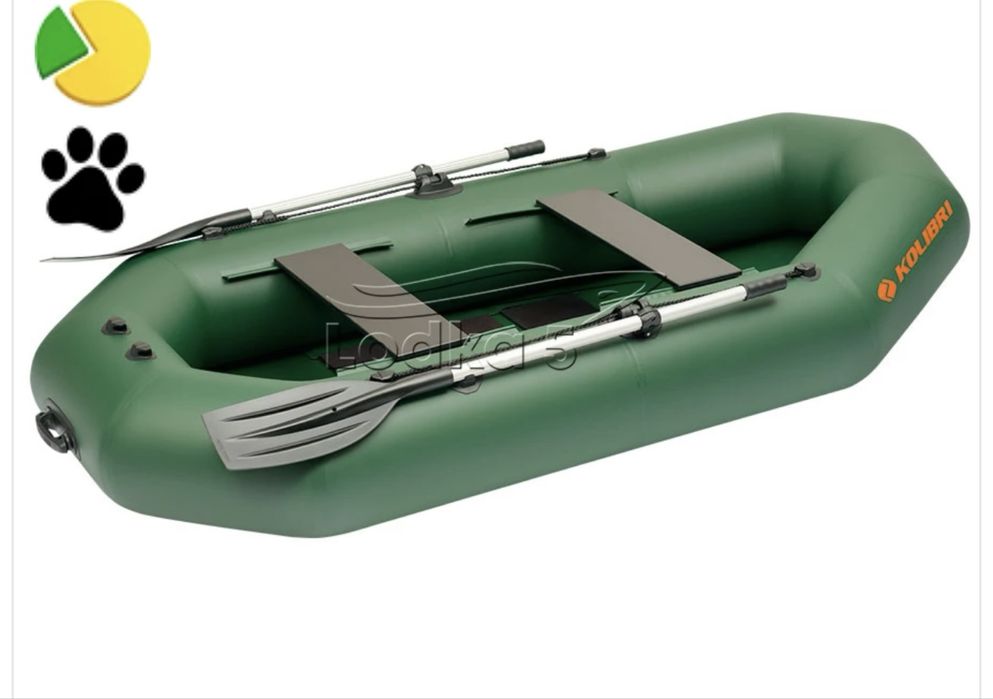 Човен надувний Kolibri гребний K-270Т зелений