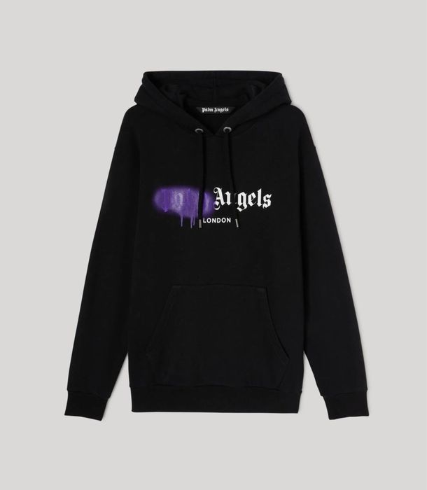 Худи Palm Angels London Classic Sprayed Hoodie Black Оригинал