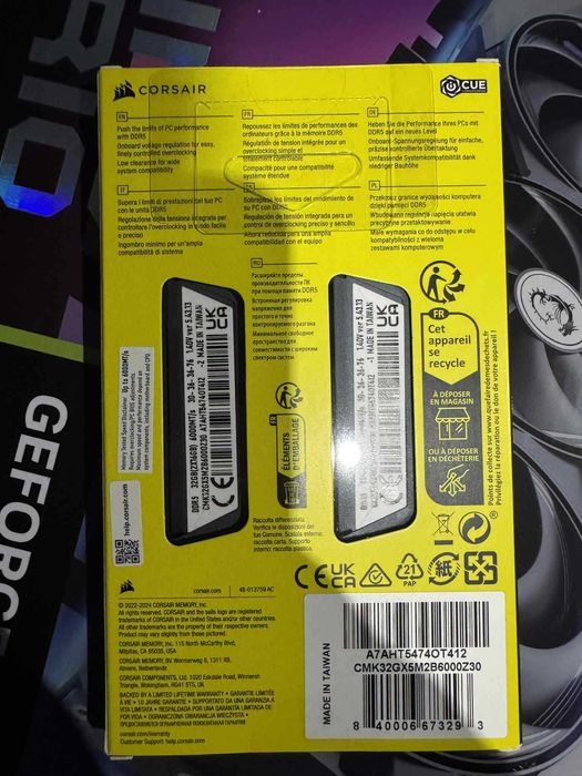 Corsair Vengeance DDR5 32GB 16x2 CL 30 6000Mhz