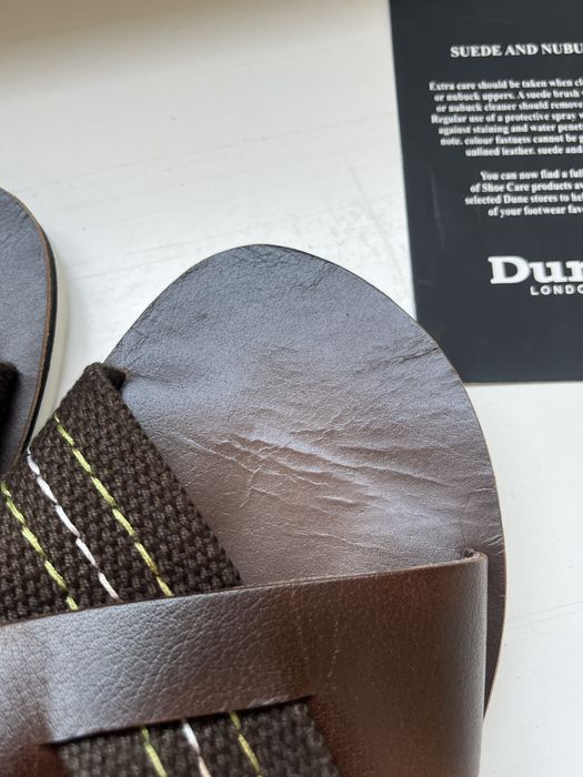 Męskie brązowe klapki skórzane dune 41