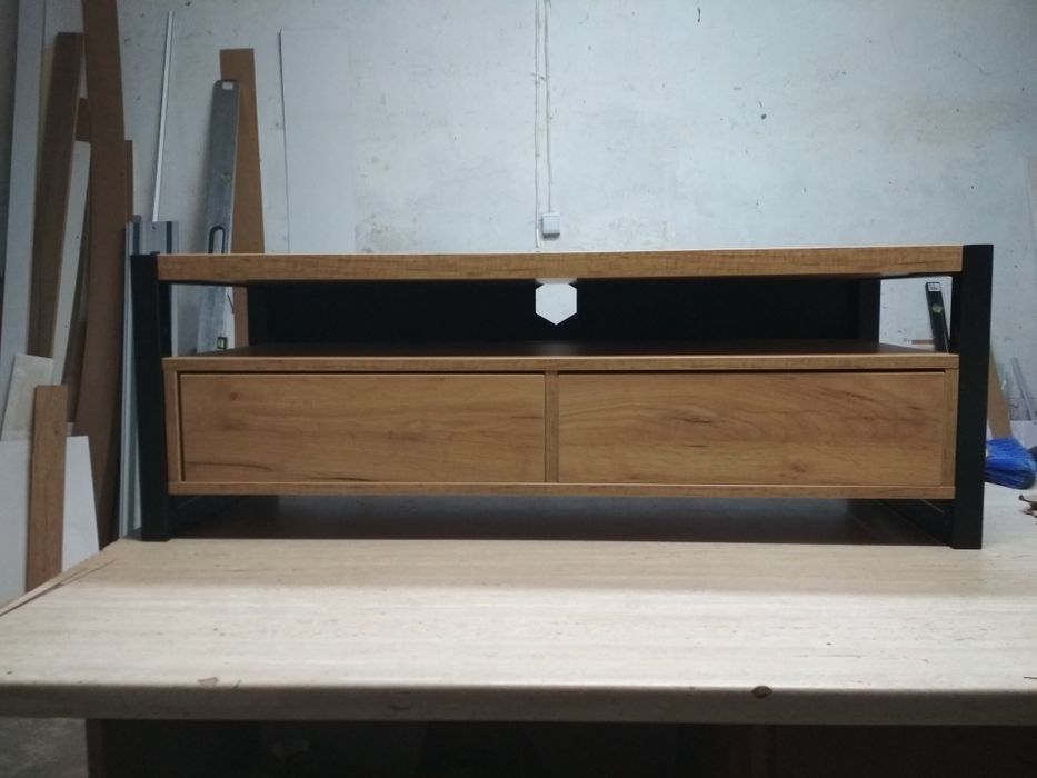 Komoda szafka RTV2 Loft 120/50/50 dąb Lancelot Złoty Craft Wotan