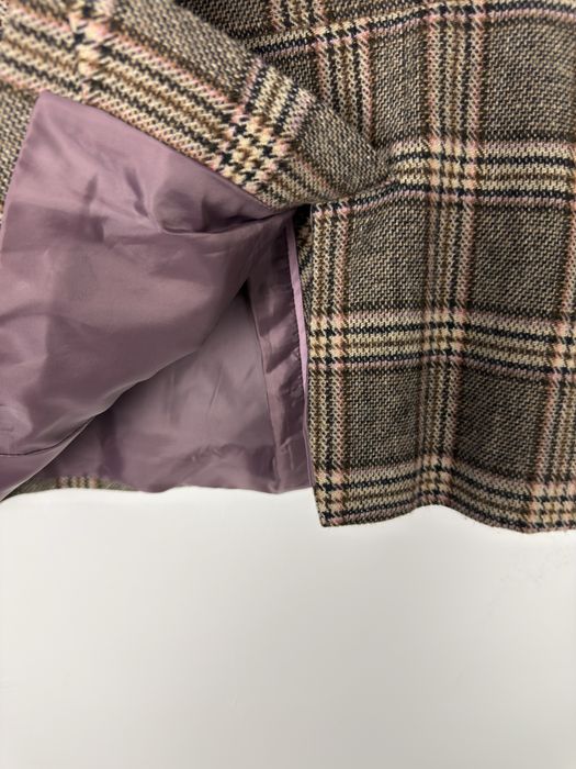 Laura Ashley żakiet w kratę z wełną Wool Blazer vintage retro 42