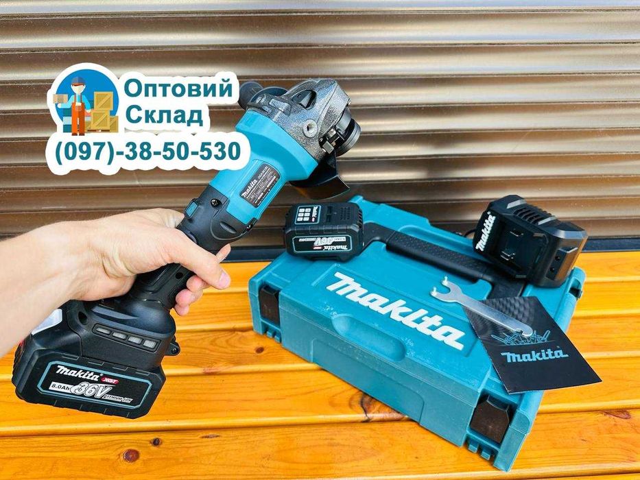 Акумуляторна Безщіткова Болгарка Makita DGA361 BL ( 36V-8A ) 7500об/хв
