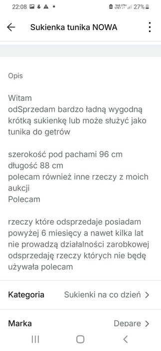 Tunika sukienka bluzka