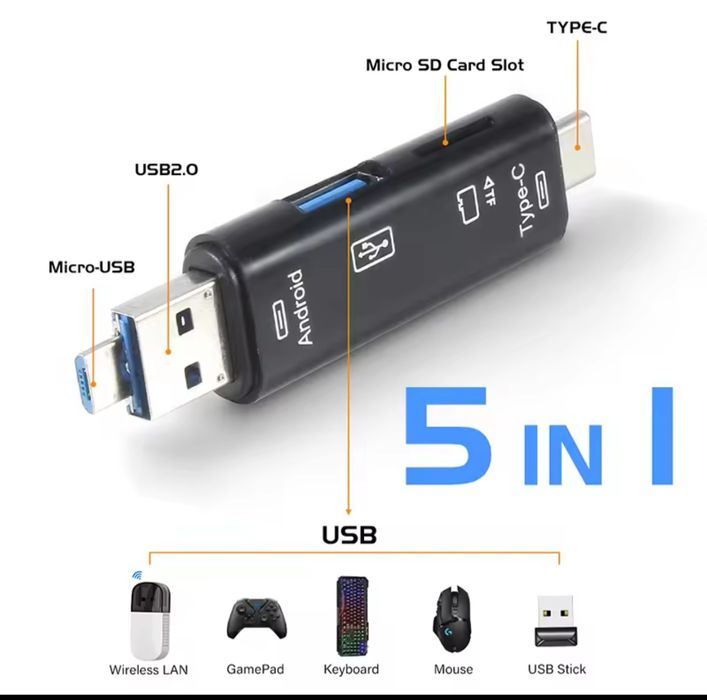 Картрідер Card Reader USB3.0 & USB C 5в1