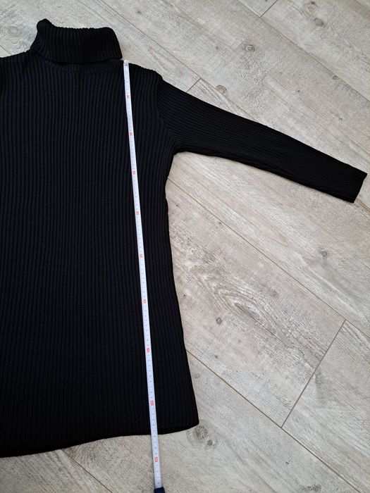 Sukienka dzianinowa z golfem, prążek - BonPrix - rozm M 40/42 - używan