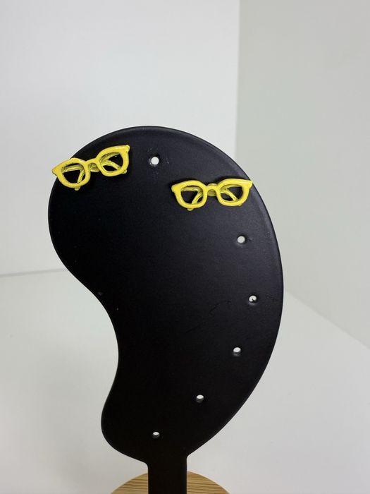 Kolczyki okulary żółte okulary kolczyki wkręty