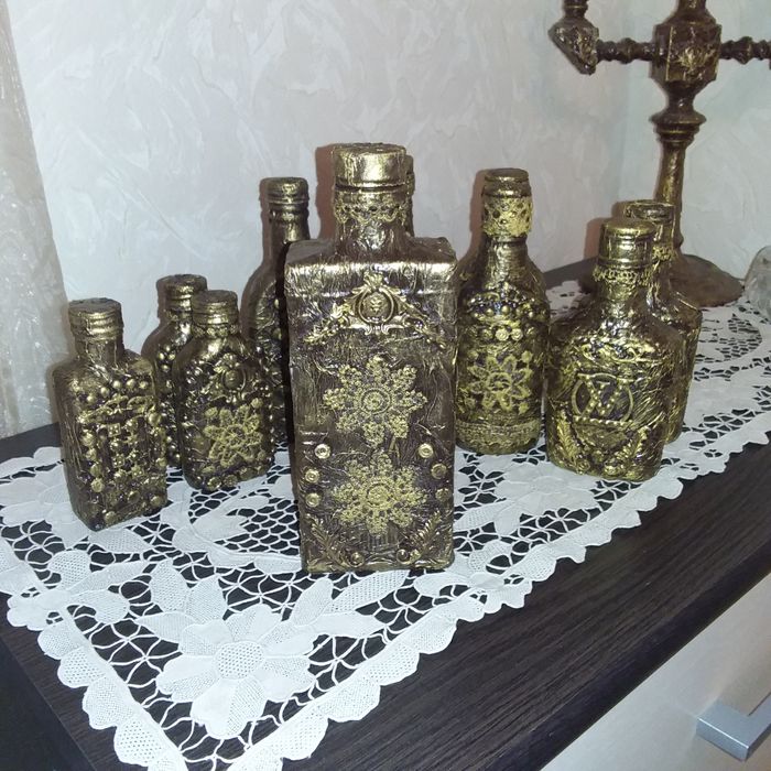 Бутылочки декупаж для напитков.
