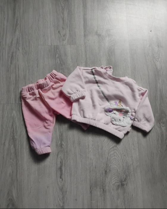 Śliczny tęczowy dres z jednorożcem cool club 62