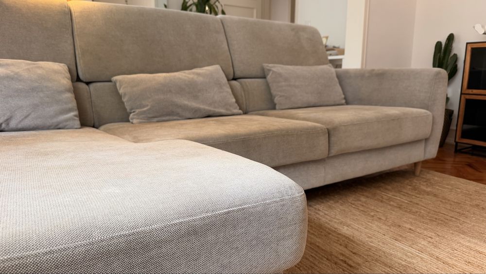 Sofá IKEA SLATORP 3 lugares c/ chaise longue (Cinza Claro)