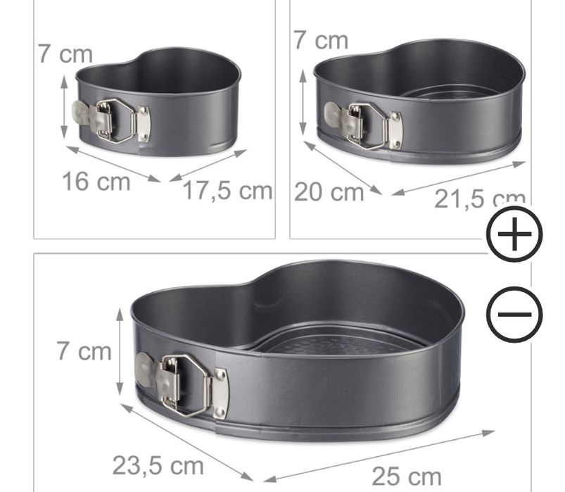 Zestaw foremek o kształcie serc do pieczenia 3 szt.