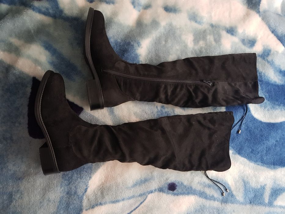 Kozaki czarne 36 stan idealny Jenny Fairy CCC zamsz ponad kolano