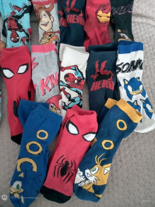 27 - 30 paka zestaw skarpetek spiderman Sonic toy story