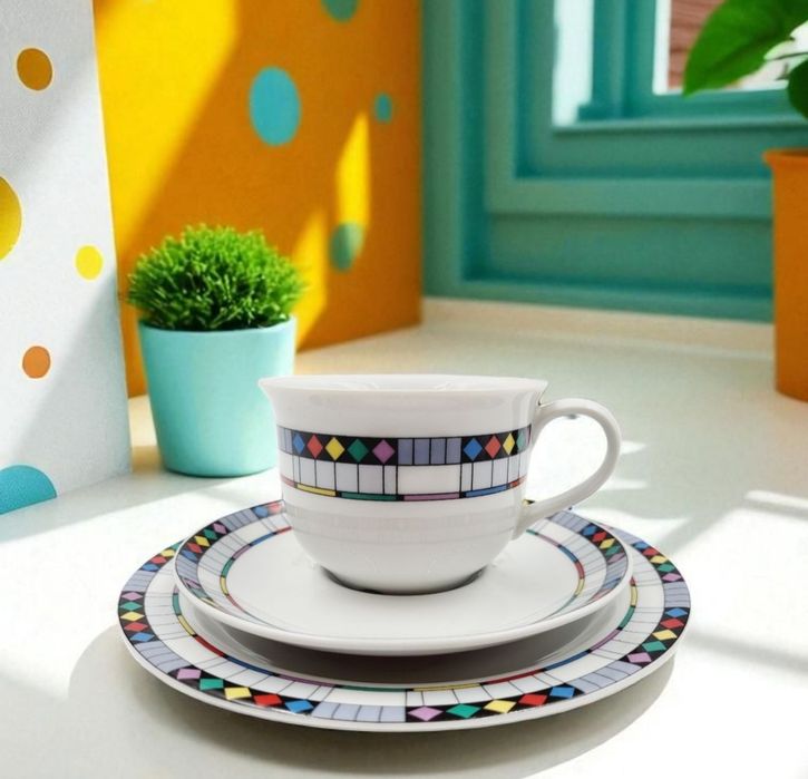 Piękna porcelanowa śniadaniówka Wawel filiżanka PRL