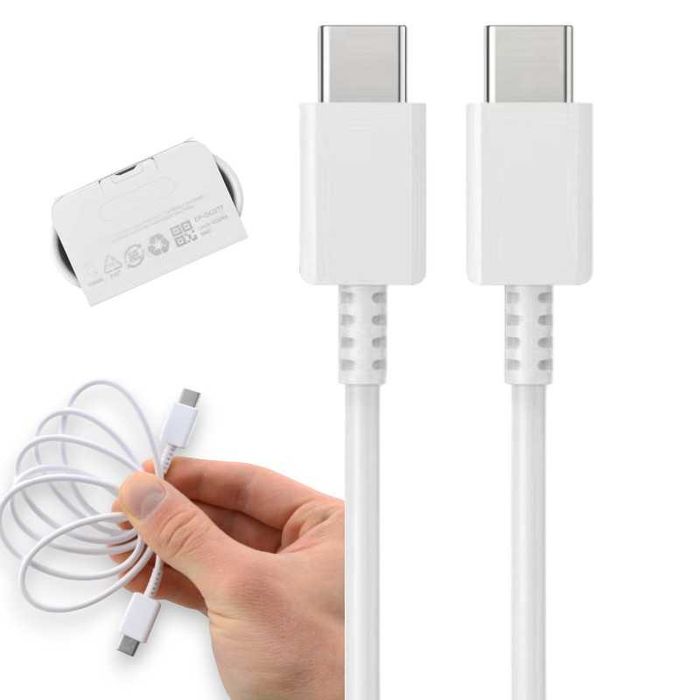 Kabel USB-C do USB-C 1m 3A szybkie ładowanie i transmisja danych 480Mb/s biały solidny