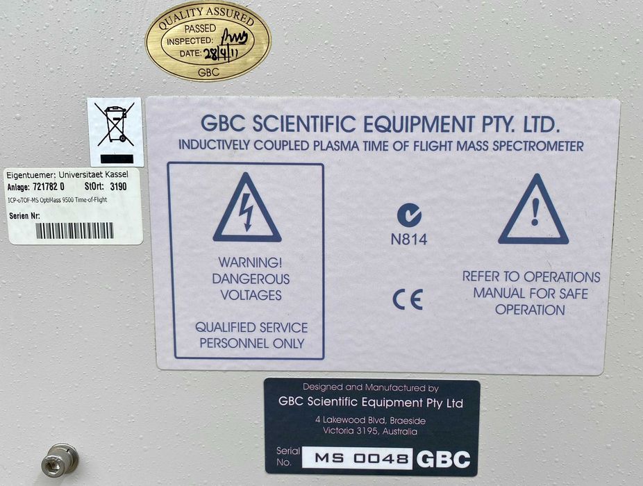 GBC OptiMass 9500 wraz z  Cetac ASX-520 , ICP-oTOF , spektrometr mas